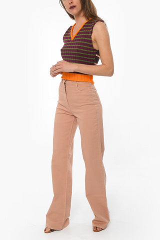 Raw Cut V Neck Sleeveless Sweater