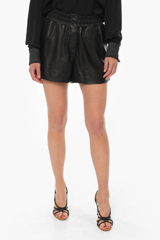Soft-leather BOXER Shorts with Waist-drawstring