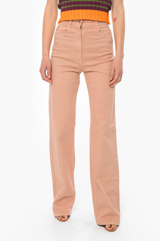 Jeans A Vita Alta A Gamba Ampia 25 cm