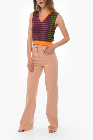 Jeans A Vita Alta A Gamba Ampia 25 cm