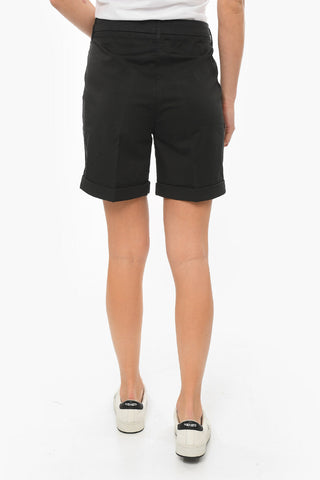 Shorts a Vita Alta con Pinces e Tasche all'Americana