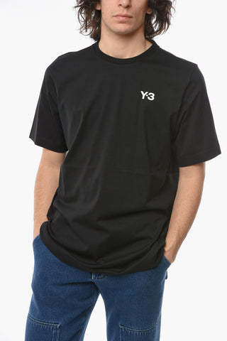 Y-3 YOHJI YAMAMOTO T-Shirt Girocollo Ricamata sul Dietro