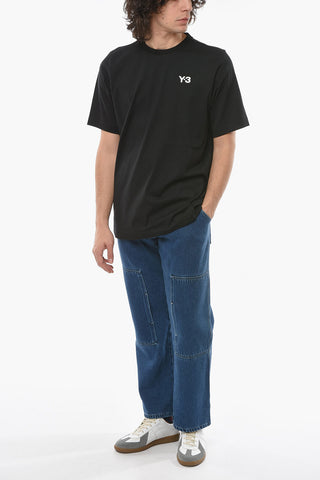 Y-3 YOHJI YAMAMOTO T-Shirt Girocollo Ricamata sul Dietro