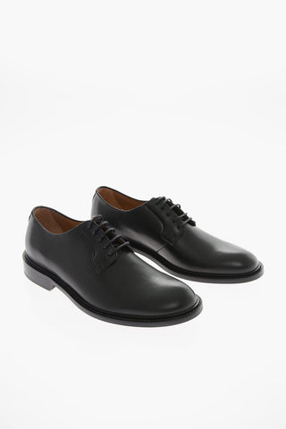 Scarpe Derby In Pelle con Suola in Cuoio