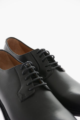Scarpe Derby In Pelle con Suola in Cuoio