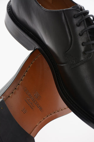 Scarpe Derby In Pelle con Suola in Cuoio