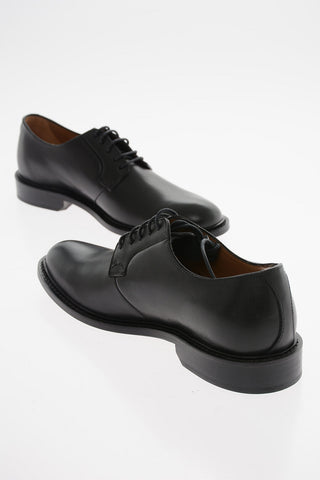 Scarpe Derby In Pelle con Suola in Cuoio