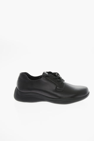 Leather Low Sneakers With Rubber Sole