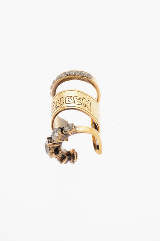Crystal EAR CUFF Earring with Engraved Logo
