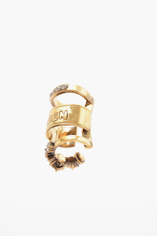 Crystal EAR CUFF Earring with Engraved Logo