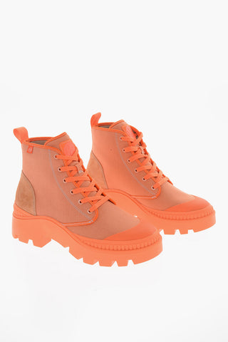 Lace-up CAMP SNEAKER Canvas Booties with Carrion Sole