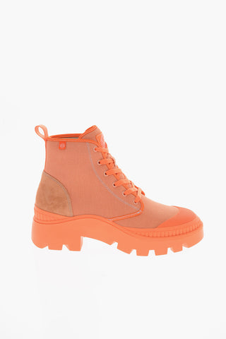 Lace-up CAMP SNEAKER Canvas Booties with Carrion Sole