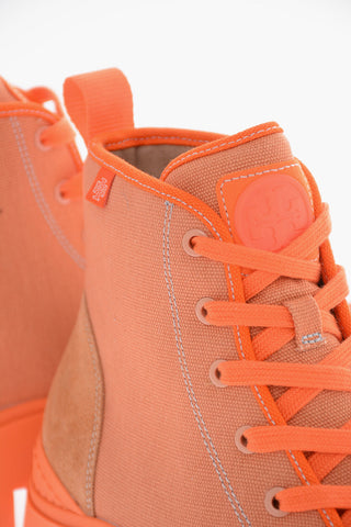 Lace-up CAMP SNEAKER Canvas Booties with Carrion Sole