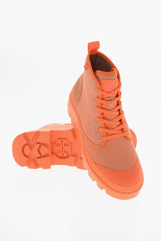 Lace-up CAMP SNEAKER Canvas Booties with Carrion Sole