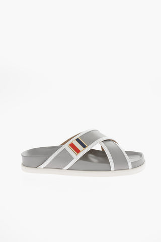 Ciabatte In Pelle CRISS CROSS Con Suole In Gomma