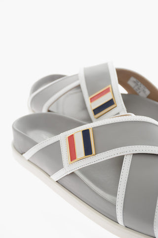 Ciabatte In Pelle CRISS CROSS Con Suole In Gomma