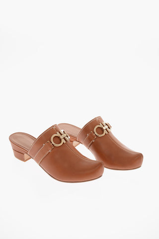 Calfskin PHOBOS Mules with Tapered Toe and GANCINI Buckle 4,5cm