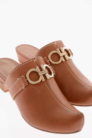 Calfskin PHOBOS Mules with Tapered Toe and GANCINI Buckle 4,5cm