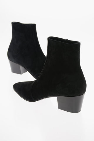 Pointed VASSILI Suede Leather Booties 5cm Heel