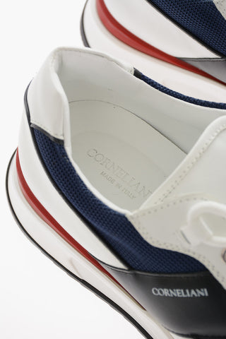 Sneakers In Pelle E Tela Con Suola In Gomma