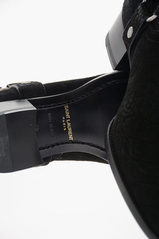 Pointed KENYA Crocodile Printed Leather Boots