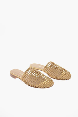Braided Goatskin ELLAS Slides with Round Toe