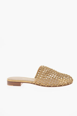 Braided Goatskin ELLAS Slides with Round Toe