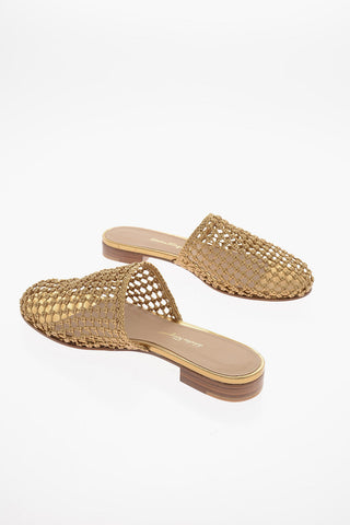 Braided Goatskin ELLAS Slides with Round Toe
