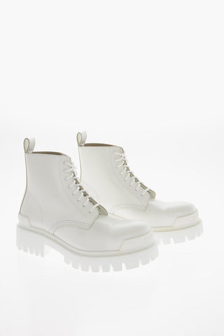 Leather STRIKE Combat Boots With Platform Soles