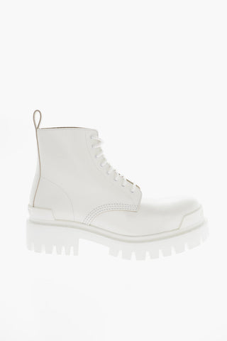 Leather STRIKE Combat Boots With Platform Soles