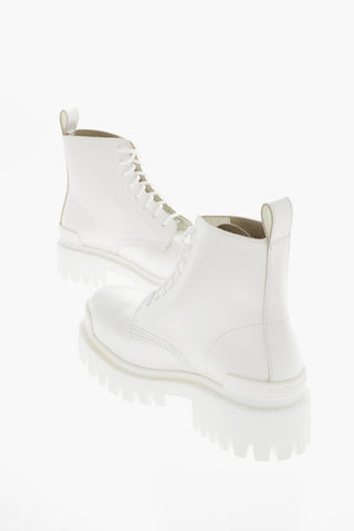Leather STRIKE Combat Boots With Platform Soles