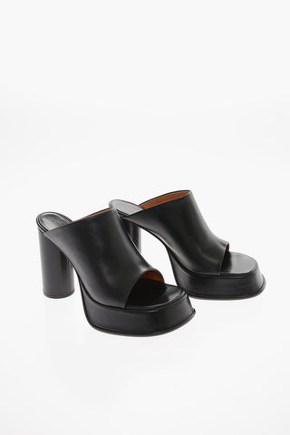 Smooth Calfskin Mules with Block Heel 11cm