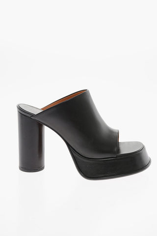 Smooth Calfskin Mules with Block Heel 11cm
