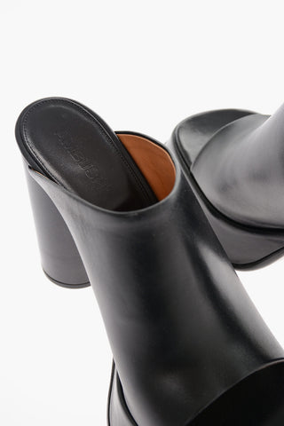 Smooth Calfskin Mules with Block Heel 11cm