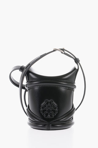 Leather THE CURVE Crossbody Mini Bag with Logo