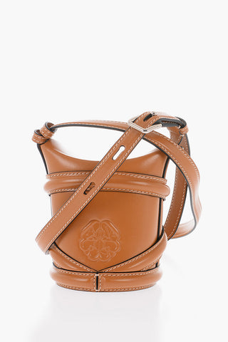 Leather THE CURVE MINI Crossbody Mini Bag with Logo