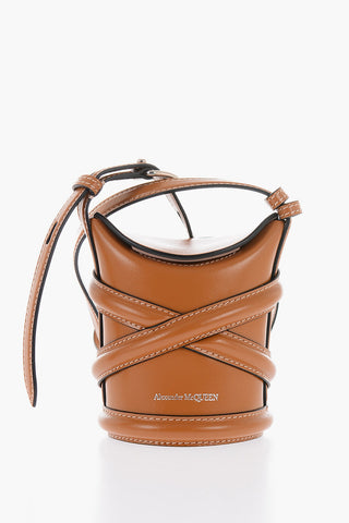 Leather THE CURVE MINI Crossbody Mini Bag with Logo