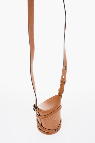 Leather THE CURVE MINI Crossbody Mini Bag with Logo