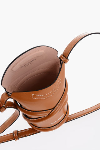 Leather THE CURVE MINI Crossbody Mini Bag with Logo