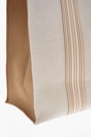Borsa Tote THE SUITCASE STRIPE in Canvas di Misto Lino
