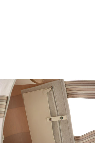 Borsa Tote THE SUITCASE STRIPE in Canvas di Misto Lino