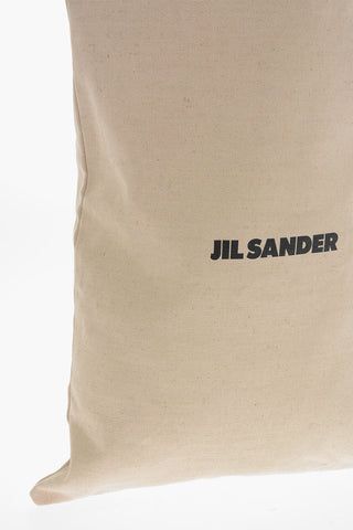 Borsa Tote in Canvas con Doppio Manico in Pelle