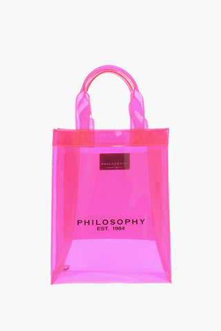 Pvc Hand Bag with Logo Print