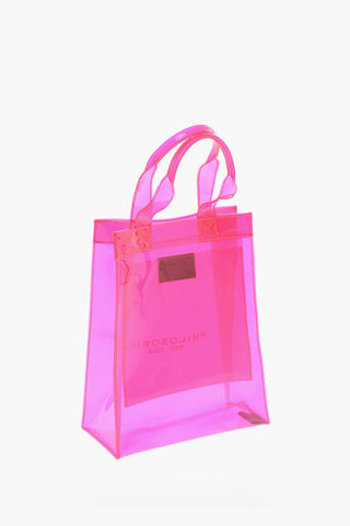 Pvc Hand Bag with Logo Print