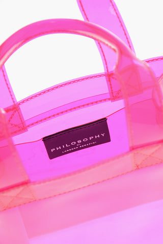 Pvc Hand Bag with Logo Print