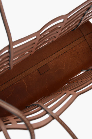 Borsa Tote KAYAN in Pelle Cut-out con Bustina in Lino