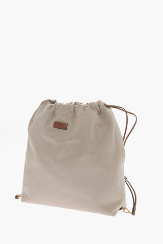 Borsa Tote KAYAN in Pelle Cut-out con Bustina in Lino