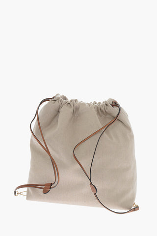 Borsa Tote KAYAN in Pelle Cut-out con Bustina in Lino