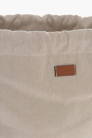 Borsa Tote KAYAN in Pelle Cut-out con Bustina in Lino
