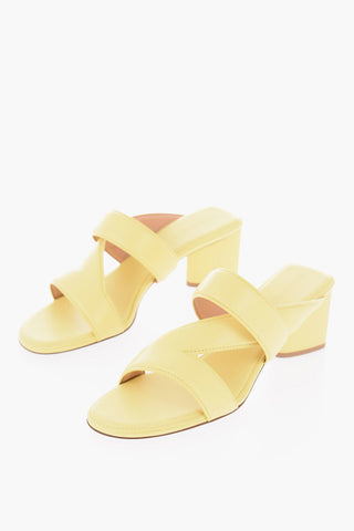 Squared Heel Leather VIENNA Sandals 6cm